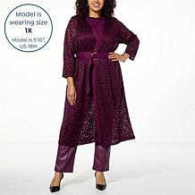 C Wonder by Christian Siriano Lace and Ponte Knit Topper