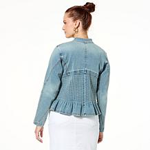 C Wonder by Christian Siriano Pleated Denim Jacket