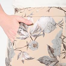 C Wonder by Christian Siriano Pull-On Foil-Printed Scuba Knit Pant