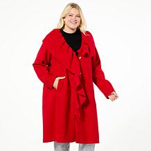 C Wonder by Christian Siriano Ruffle Runway Ruffle Coat