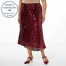 C Wonder by Christian Siriano Sequin Hi-low Skirt
