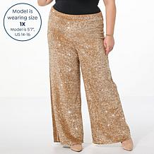 C Wonder by Christian Siriano Sequined Velvet Wide Leg Flare Pant