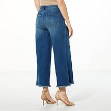 C Wonder by Christian Siriano Stretch Denim Raw Edge Wide Leg Jean