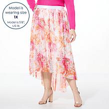 C Wonder by Christian Siriano Tulle and Satin Waist Hi-Low Skirt