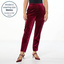 C Wonder by Christian Siriano Velvet Pull-On Cigarette-Leg Pant
