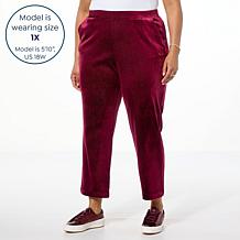 C Wonder by Christian Siriano Velvet Pull-On Cigarette-Leg Pant