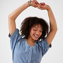 C Wonder by Christian Siriano Wonder Stretch Knit Denim Dress