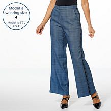 C Wonder Glen Plaid 2-Tone Wide Leg Trouser