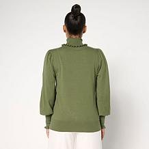 C Wonder Luxe Blouson Sleeve Turtleneck Sweater