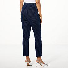 C Wonder Metallic Stripe Slim Straight-Leg Jean
