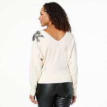 C Wonder Reversible Lace Dolman Sweater