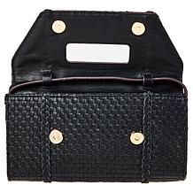 C. Wonder Woven Leather Crossbody Clutch Handbag