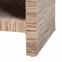 Callan Bohemian Nightstand with Woven Grasscloth