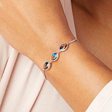 Canadian Ammolite Gems 3-Stone Ammolite Adjustable Bolo Bracelet