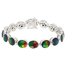 Canadian Ammolite Gems Ammolite Station Tennis Bracelet