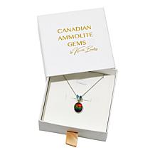 Canadian Ammolite Gems Multigem and Oval Ammolite Pendant with Chain