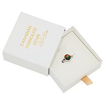 Canadian Ammolite Gems Oval Ammolite and Multigem Sterling Silver Ring