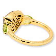 Canadian Ammolite Gems Peridot Sterling Silver Ring