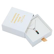 Canadian Ammolite Gems Rectangular Ammolite Drop Pendant with Chain