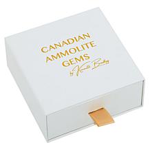 Canadian Ammolite Gems Rectangular Ammolite Sterling Silver Bar Ring