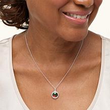 Canadian Ammolite Gems Round Ammolite Pendant with Chain