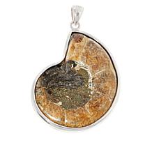 Canadian Ammolite Gems Sterling Silver Ammolite Shell Inlay Pendant