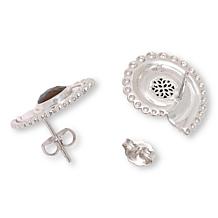 Canadian Ammolite Gems Sterling Silver Ammolite Triplet Swirl Earrings