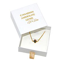 Canadian Ammolite Triplet Clover-Design Gold-Plated 10" Bolo Bracelet