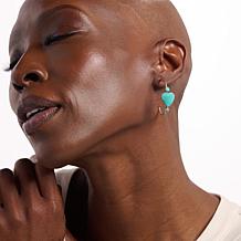 Chaco Canyon Campitos Turquoise Heart Hoop Earrings