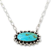 Chaco Canyon Campitos Turquoise Oval-Link Pendant Necklace