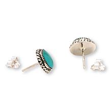 Chaco Canyon Campitos Turquoise Round Stud Earrings
