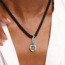 Chaco Canyon Campitos Turquoise Sterling Silver Rose Charm
