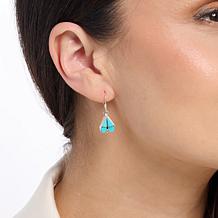 Chaco Canyon Campitos Turquoise Zuni Heart Drop Earrings