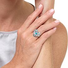 Chaco Canyon Etched Kingman Turquoise Heart-Shaped Ring