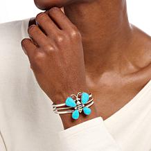 Chaco Canyon Kingman Turquoise Butterfly-Design Cuff Bracelet