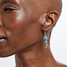 Chaco Canyon Kingman Turquoise Concho Feather Drop Earrings