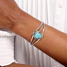 Chaco Canyon Kingman Turquoise Leaf Cuff Bracelet