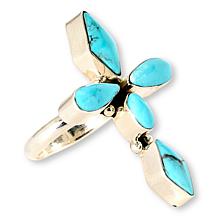 Chaco Canyon Kingman Turquoise Sterling Silver Cross Ring
