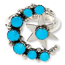 Chaco Canyon Moon & Star Campitos Turquoise Sterling Silver Ring