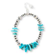 Chaco Canyon "Navajo Pearl" & Kingman Turquoise Hoop Earrings