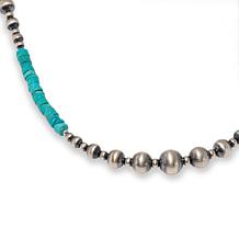 Chaco Canyon Sleeping Beauty Turquoise and "Navajo Pearl" 20" Necklace