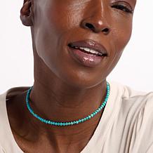 Chaco Canyon Sleeping Beauty Turquoise and Silver Bead Wrap Necklace