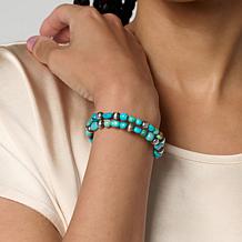 Chaco Canyon Sleeping Beauty Turquoise Bead 11" Coil Bracelet