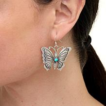 Chaco Canyon Sleeping Beauty Turquoise Butterfly Drop Earrings