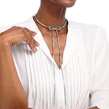 Chaco Canyon Sleeping Beauty Turquoise Dangling Bow Coil Wire Choker