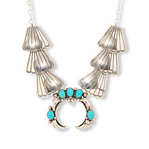 Chaco Canyon Sleeping Beauty Turquoise Scallop Station Necklace