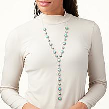 Chaco Canyon Sonoran Gold Turquoise Sterling Silver Lariat Necklace