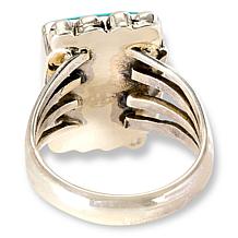 Chaco Canyon Sterling Silver Blue Kingman Turquoise Square Ring