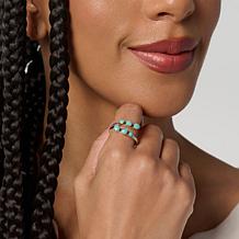 Chaco Canyon Sterling Silver Campitos Turquoise 6-Stone Bypass Ring