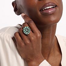 Chaco Canyon Sterling Silver Campitos Turquoise Cluster Ring